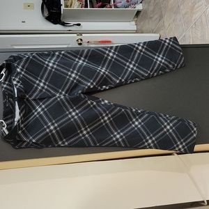 Zara Basic Black Plaid Casual Pant Size S